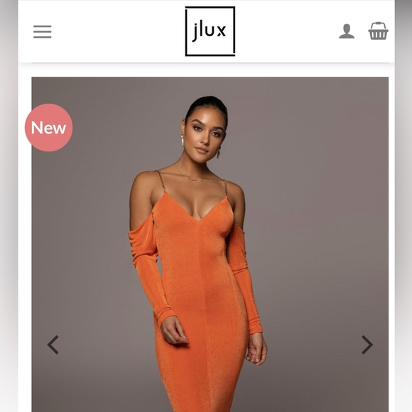 J Lux Label Orange Dress - Picture 1 of 6